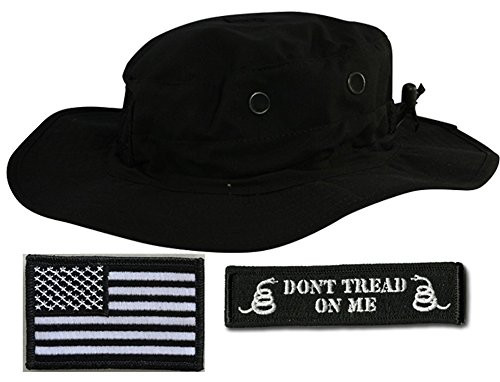 Gadsden and Culpeper Operator Boonie Hat Bundle  and  Patches - USA/DTOM Black