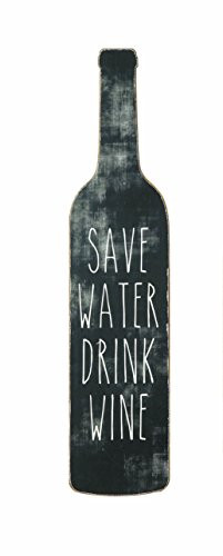 Creative Co-op Wood Save Water Drink Wine Wall Decor