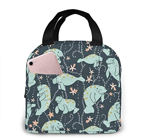 Manatee Insulated Lunch Bag for Women/Men - Reusable Lunch Bag for Office Work School Picnic Beach - Leakproof Cooler Tote Bag Freezable Lunch Bag for Kids/Adult Manatee Insulated Lunch Bag for Women/Men - Reusable Lunch Bag for Office Work School Picnic Beach - Leakproof Cooler Tote Bag Freezable Lunch Bag for Kids/Adult