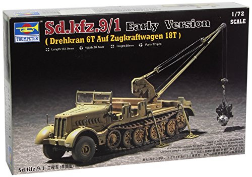 Trumpeter 1/72 WWII German FAMO SdKfz 9/1 Heavy Halftrack Prime Mover with 6-Ton Bilstein Crane Early