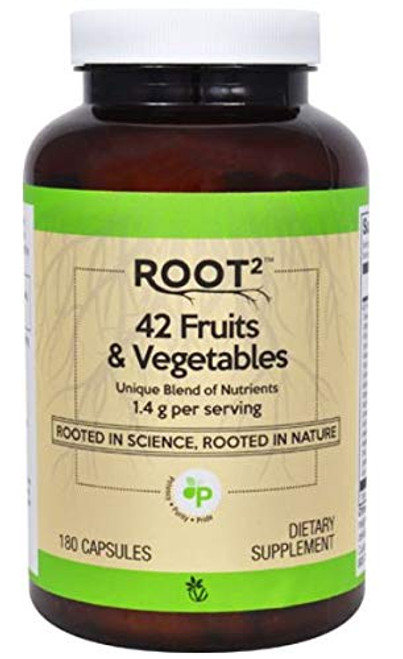 Vitacost ROOT2 42 Fruits and Vegetables 1.4 Gram Per Serving - 180 Capsules