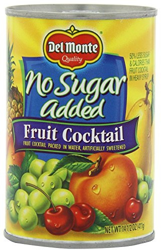 Del Monte No Sugar Added Artificially Sweetened Fruit Cocktail 2 Pack 14.5 oz Cans