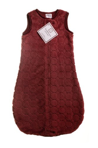SwaddleDesigns Microfleece Sleeping Sack with 2-Way Zipper, Truffle Puff Circles, 0-6MO
