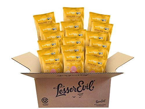 LesserEvil Organic Popcorn, Himalayan Gold, .88 Ounce, 18 Count