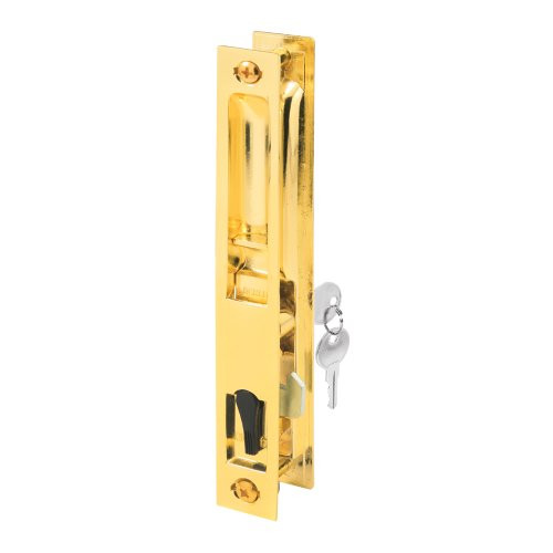 Slide-Co 142371 Sliding Door Handle Set with Key, Brass Plated