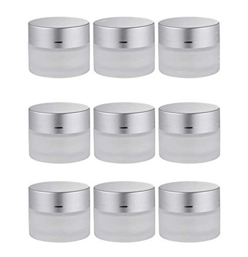 Healthcom 10 Packs 15ml/15g Empty Jars Frosted Glass Cream Jar Bottle Vials with Silver Lids Makeup Cosmetic Containers Refillable Glass Jar Pot for Salve Lotion Eyeshadow Face Cream Lip Balms,Silver Healthcom 10 Packs 15ml/15g Empty Jars Frosted Glass Cream Jar Bottle Vials with Silver Lids Makeup Cosmetic Containers Refillable Glass Jar Pot for Salve Lotion Eyeshadow Face Cream Lip Balms,Silver