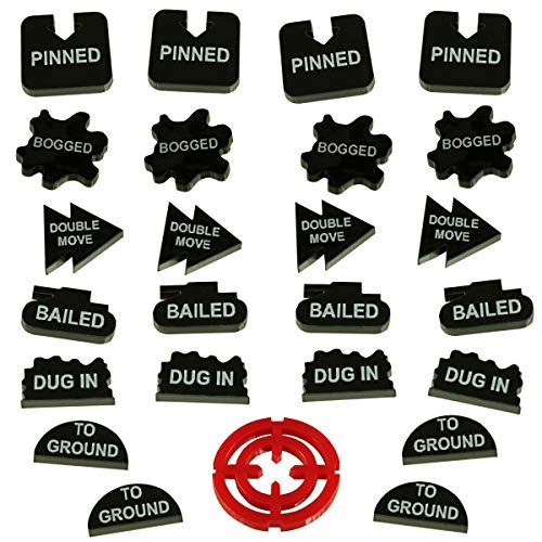 LITKO Command Token Set Compatible with FoW, Black 25