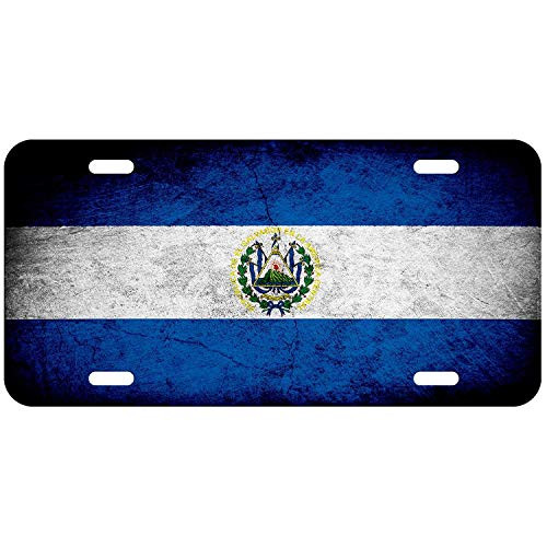 SSLife Flag of El Salvador Salvadorian - Rustic License Plate Metal Aluminum Vanity Auto Car Tag Vanity Gift for Decoration 6x12 Inchs SSLife Flag of El Salvador Salvadorian - Rustic License Plate Metal Aluminum Vanity Auto Car Tag Vanity Gift for Decoration 6x12 Inchs