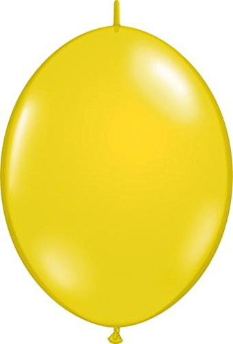 Pioneer Balloon 50 Count Citrine Quick Link Latex Balloons, 12", Yellow