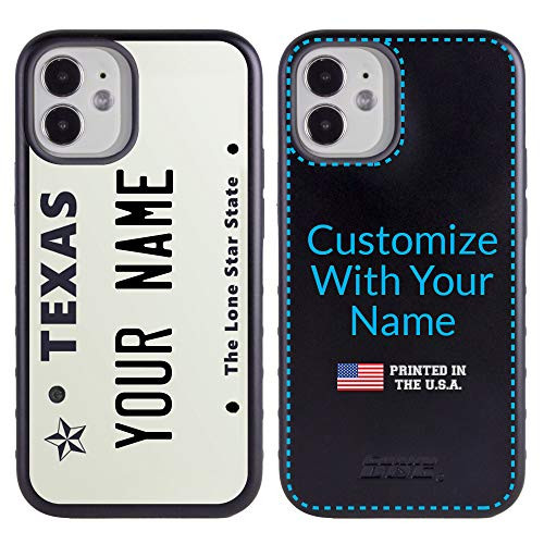 Guard Dog Cool Custom Hybrid Texas License Plate Case for iPhone 12 Mini Personalized  Create Your Own License Plate on a Hybrid Phone Case