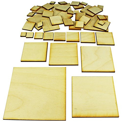 LITKO Miniature Bases, Square Inch Base Sampler, Laser Cut 3mm Plywood 45