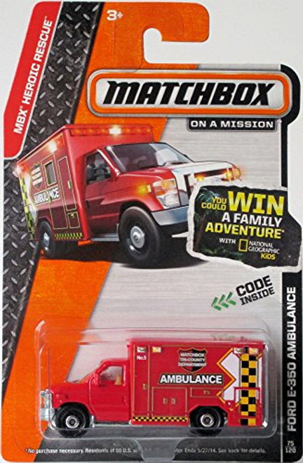2014 Matchbox MBX Heroic Rescue - Ford E-350 Ambulance Ships in a Box