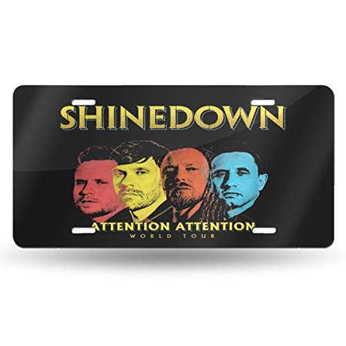ZeldaRRay Shinedown License Plate Decorative Car Front License Plate,Vanity Tag,Metal Car Plate,Aluminum Novelty License Plate,6x12 Inch