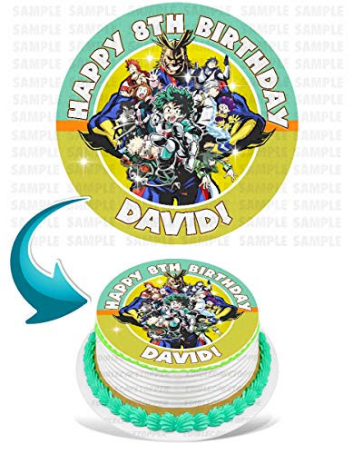 My Hero Academia Round Personalized Edible Cake Image Cake Topper Decoration - 6inch  Inches Circle