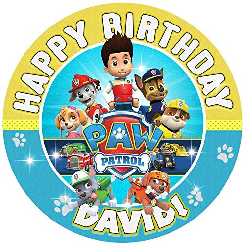 Paw Patrol Round Personalized Edible Cake Image Cake Topper Decoration - 6inch  Inches Circle