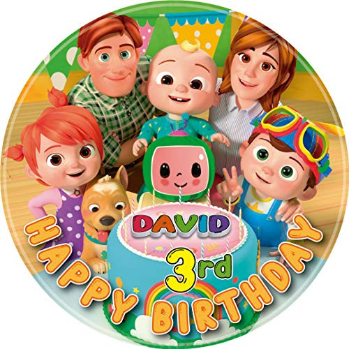 Cocomelon Round Personalized Edible Cake Image Cake Topper Decoration - 6inch  Inches Circle