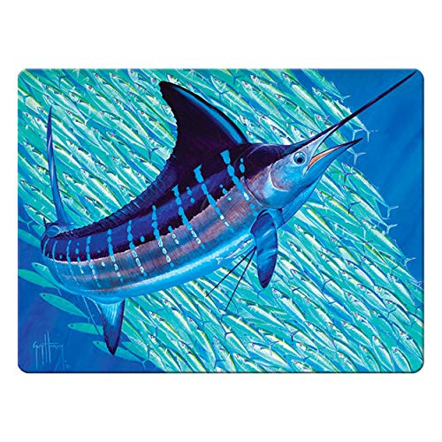 River's Edge Products Tempered Glass Cutting Board, 12 by 16 Inches, Marlin Underwater