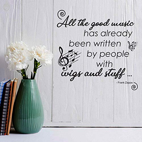 All The Good Music - Frank Zappa Music Quotes Music Song Lyrics Festival Concert Wall Art Designs Decor Vinyl Stickers for Studio Home House Cars Rooms Windows Bedroom Decoration Size 20x20 inch