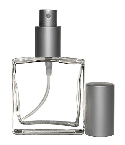 Riverrun Large Perfume Cologne Atomizer Empty Glass Bottle Matte Silver Sprayer 3.4 oz 100ml 1 Bottle