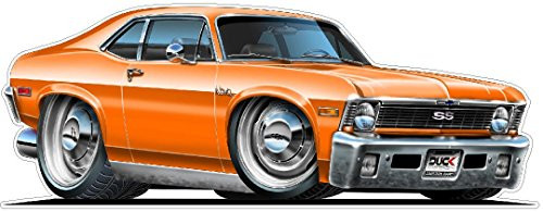 1970 Chevy Nova Wall Decal 2ft Long Vinyl Reusable Movable Fun Stickers for Boys Classic Cartoon Cars Home Decor