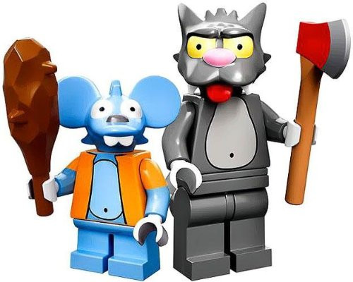 Lego Simpsons Itchy and Scratchy minifigures (loose)