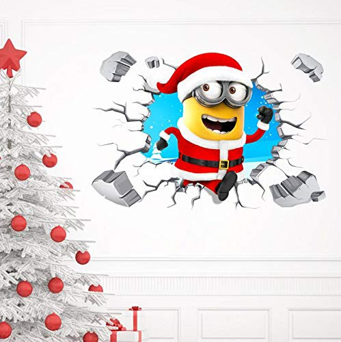 Minions Wall Decals Christmas Minion Giant Peel and Stick Giant Wall Decal Murals Wall Decoratios for Kids Room