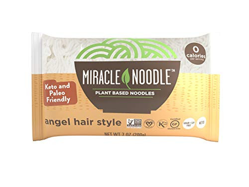 Miracle Noodle Angel Hair Pasta - Plant Based Shirataki Noodles, Keto, Vegan, Gluten-Free, Low Carb, Paleo, 0 Calories, Soy Free, Non-GMO - Perfect for Your Keto Diet - 7 oz Pack of 6