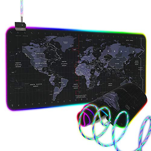Zhovee Mouse Pad RGB Gaming Mouse Pad Large LED Soft Extended Mouse Pad Smart Glowing Non-Slip Rubber Base Computer Keyboard and Mousepads Mat for Gamer 31.5x11.8 inches Zhovee Mouse Pad RGB Gaming Mouse Pad Large LED Soft Extended Mouse Pad Smart Glowing Non-Slip Rubber Base Computer Keyboard and Mousepads Mat for Gamer 31.5x11.8 inches