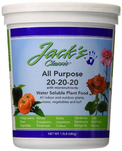 Jack's Classic All Purpose 20-20-20 Water Soluble Plant Food (1.5lbs)