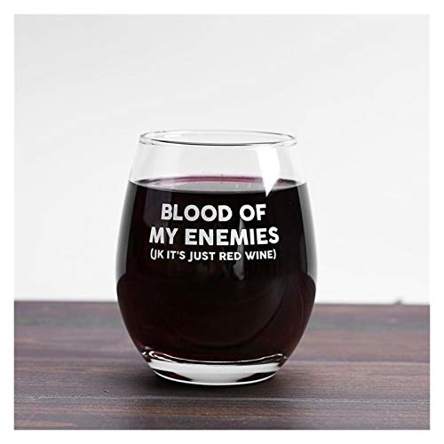 CCHAO Blood of my Enemies wine glass mug 12OZ Glass coffee tea mug cup Home Bar Beer Wine Party best gift for friends Color  Blood of Enemies