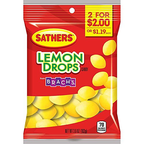 Sathers 2 for $2 Lemon Drops Candy, 3.6 Ounce -- 12 per case.