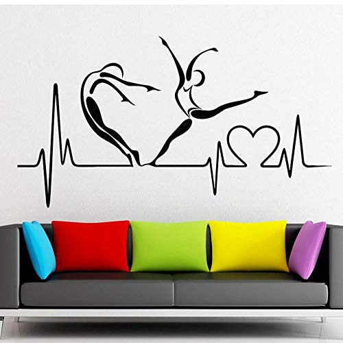 Wall Stickers Wall Sticker Vinyl Decal Pulse Heart Health Healthy Lifestyle Window Glass Mural Couple Bedroom Living Room Home Decor 42x75 cm y8