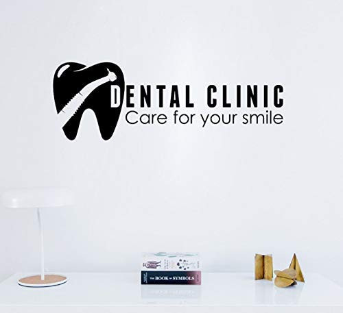 Dental Clinic Logo Vinyl Wall Decal Stomatology Sign Window Sticker Tooth Healthcare Wall Art Decoration for Office Dentist 87 30Cm Dental Clinic Logo Vinyl Wall Decal Stomatology Sign Window Sticker Tooth Healthcare Wall Art Decoration for Office Dentist 87 30Cm