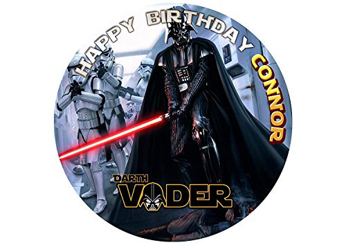 Darth Vader Star Wars Round Personalized Edible Cake Image Cake Topper Decoration - 7.5inch  Inches Circle