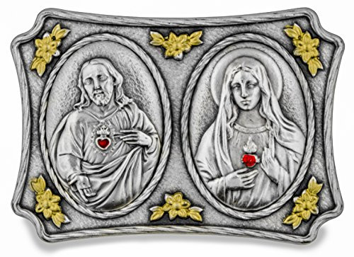 Sacred Heart of Jesus and Immaculate Heart of Mary Desktop Plaque