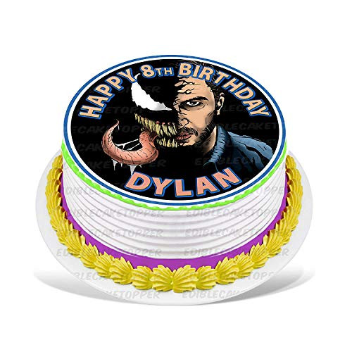 Venom Round Personalized Edible Cake Image Cake Topper Decoration - 7.5inch  Inches Circle