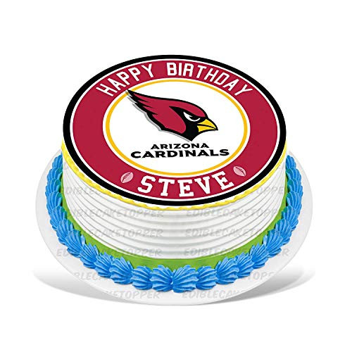Arizona Cardinal s Round Personalized Edible Cake Image Cake Topper Decoration - 7.5inch  Inches Circle