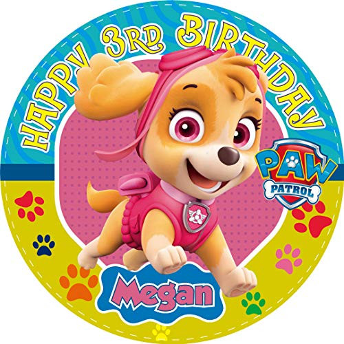 Paw Patrol SKY Round Personalized Edible Cake Image Cake Topper Decoration - 7.5inch  Inches Circle
