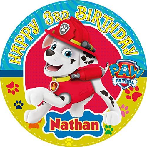 Paw Patrol MARSHALL Round Personalized Edible Cake Image Cake Topper Decoration - 7.5inch  Inches Circle