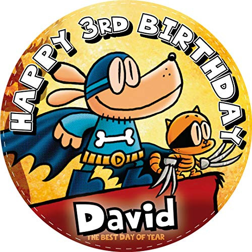 Dog Ma n V2 Round Personalized Edible Cake Image Cake Topper Decoration - 7.5inch  Inches Circle