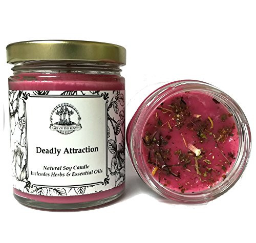 Deadly Attraction 8 oz Soy Herbal Spell Candle for Seduction, Passion, Lust  and  Attraction Hoodoo Wiccan Pagan Conjure