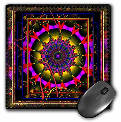 3dRose LLC 8 x 8 x 0.25 Inches Mouse Pad, Mandala, Purple/Yellow/Red (mp_23498_1) 3dRose LLC 8 x 8 x 0.25 Inches Mouse Pad, Mandala, Purple/Yellow/Red (mp_23498_1)