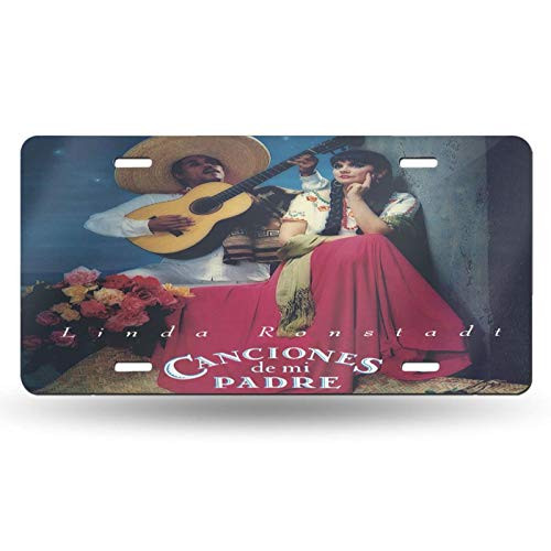 Beijingmabai Linda Ronstadt's Canciones De Mi Padre License Plate Customized Personalized Aluminum License Plate Metal Signs Tag Car Accessories 6 X12 Inch