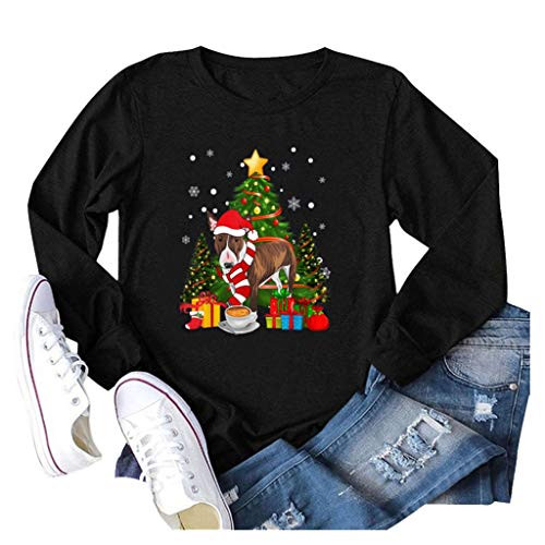 POLLYANNA KEONG Sweatshirts for Women,Women's Christmas Wine Glass Santa Hat Funny Wine Lover Drinking Shirt