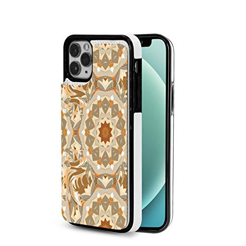 Designed for iPhone 12 Pro Max Case,Tan and Brown, Traditional Round with Retro Floral Elements Abstract Style,Multicolor for The iPhone 12 Pro Max TPU Case Design 6.7 inch