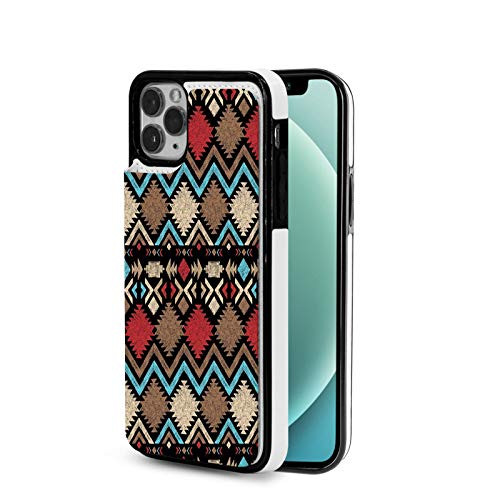 Designed for iPhone 12 Pro Max Case,Aztec, Design Abstract Colorful Shapes Latin American Inspired Print, Brown Blue for The iPhone 12 Pro Max TPU Case Design 6.7 inch
