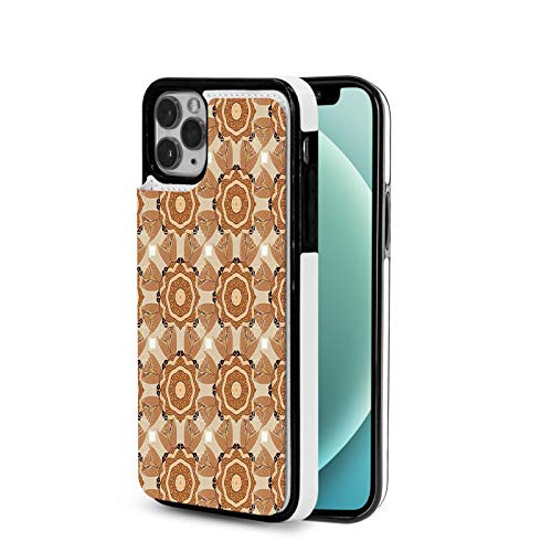 Designed for iPhone 12 Pro Case,Tan and Brown, Vintage Design Round Ornaments with Origins Ottoman Art,Pale Orange Beige and Brown for The iPhone 12 Pro TPU Case Design 6.1 inch