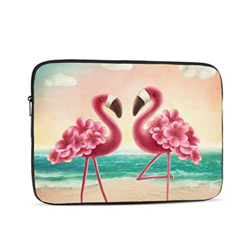 MacBook Pro A1989 Case Two Tropical Flamingos On The Beach Case MacBook Pro 13 Multi-Color  and  Size Choices?10/12/13/15/17 Inch Computer Tablet Briefcase Carrying Bag