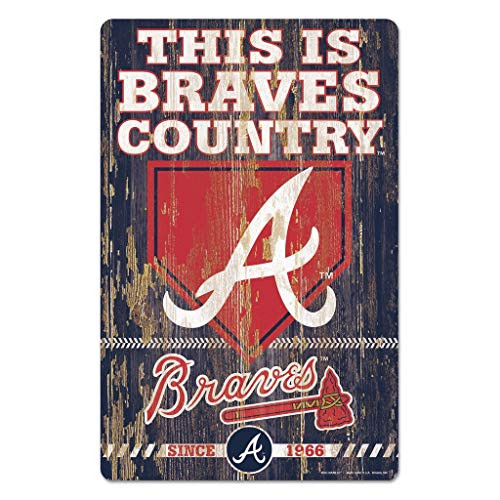 MLB Atlanta Braves 11-By-17-Inch Killen Print Wood Sign