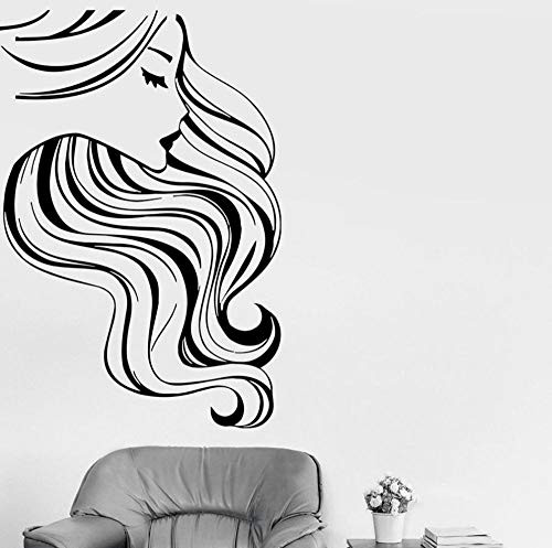 Wall Stickers Wall Stickers Vinyl Window Glass Decal Hot Woman Girl Beauty Hair Salon Interior Decor Art Mural for Bedroom 42x62 cm y8